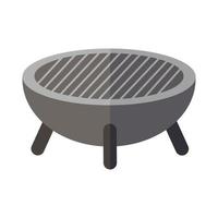 oven grill flat detailed style vector