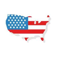 usa map with flag flat detailed style vector