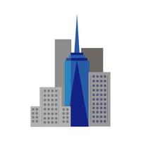 new york buildings flat detailed style vector