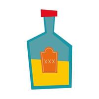 mexican tequila bottle hand draw style icon vector