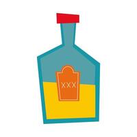 mexican tequila bottle hand draw style icon vector