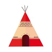 native American tent flat detailed style vector
