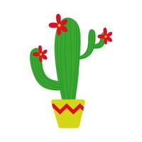 cactus plant mexican culture hand draw style icon vector