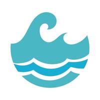 water waves ocean flat style icon vector
