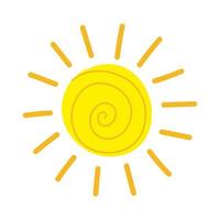 summer sun hand draw style icon vector