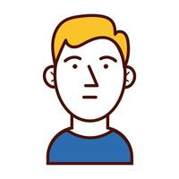 young blond man avatar character icon vector