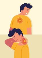 boys with back pain vector