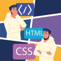 programmers with codes vector