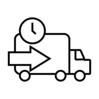 truck with time and arrow delivery service line style icon vector
