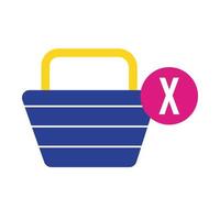 shopping basket commerce flat style icon vector