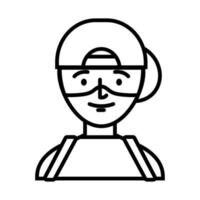 delivery service worker line style icon vector