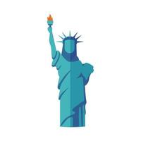 estilo detallado plano de la estatua de la libertad de nueva york vector