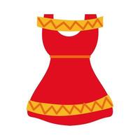 icono de estilo de dibujo de mano de traje femenino de cultura mexicana vector