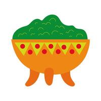 fresh guacamole sauce hand draw style icon vector