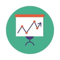 paperboard with infographic statistics block and flat style vector