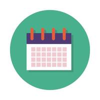 bloque de recordatorio de calendario y estilo plano vector