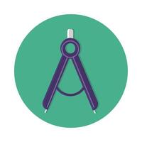 compass school accessory block and flat style vector