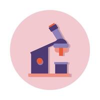 microscope laboratory block and flat style vector