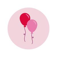 balloons helium floating block and flat style icon vector