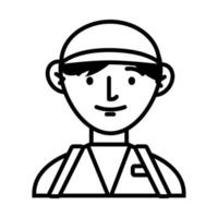 delivery service worker line style icon vector