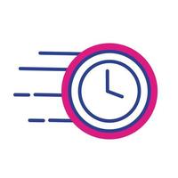 time clock watch flat style vector