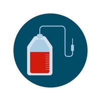 blood bag donation block and flat style icon vector