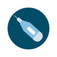 digital thermometer block and flat style icon vector