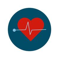 heart cardio block and flat style icon vector