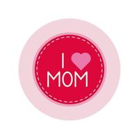 mother day seal stamp block and flat style icon vector