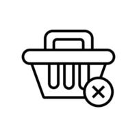 shopping basket commerce line style icon vector