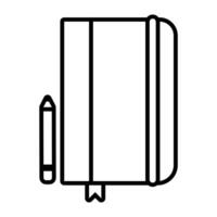 notebook with pencil line style icon vector