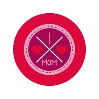 mother day seal stamp block and flat style icon vector