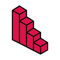 statistics bars line and fill style icon vector