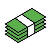 bills money dollars line and fill style vector