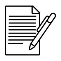 paper document with pen line style icon vector