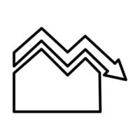 arrow statistics line style icon vector