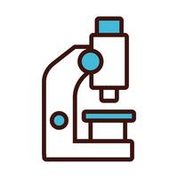 microscope laboratory line and fill style icon vector