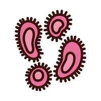 bacteria culture line and fill style icon vector
