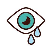 eye human crying line and fill style icon vector