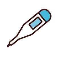 thermometer temperature measure line and fill style vector