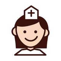 nurse woman professional line and fill style vector