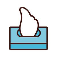 damp cloths box line and fill style icon vector