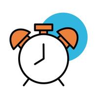 alarm clock line and fill style icon vector