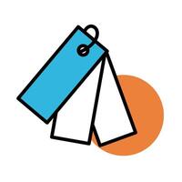 tags hanging line and fill style icon vector