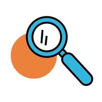 search magnifying glass line and fill style icon vector