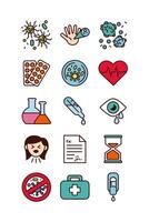 bundle of covid19 set icons vector