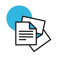paper document line and fill style icon vector