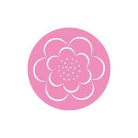 beautifull flower garden block and line style vector
