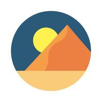 desert with pyramids scene flat style icon vector