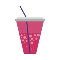 beverage pot with straw flat style vector